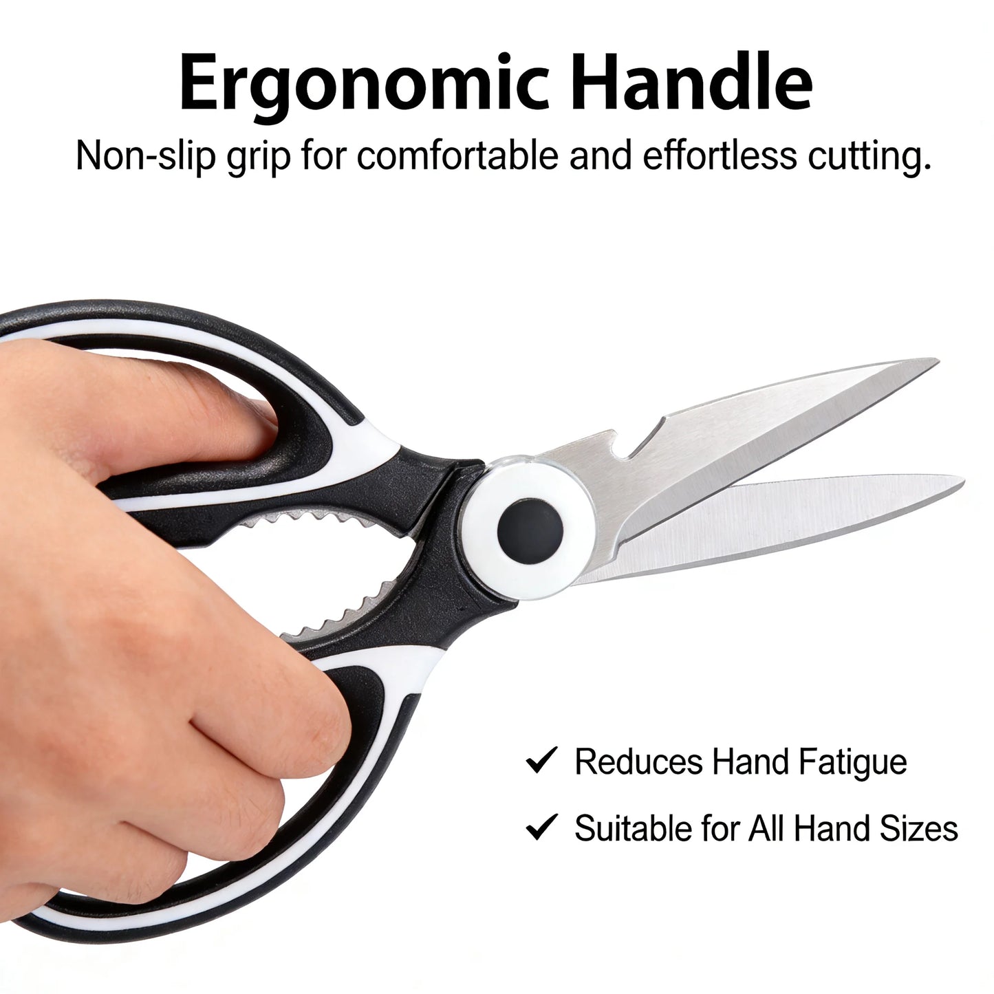 All-in-One Kitchen Scissors | Heavy Duty Sharp Shears | Ergonomic Design for Cooking & Multi-Purpose Use