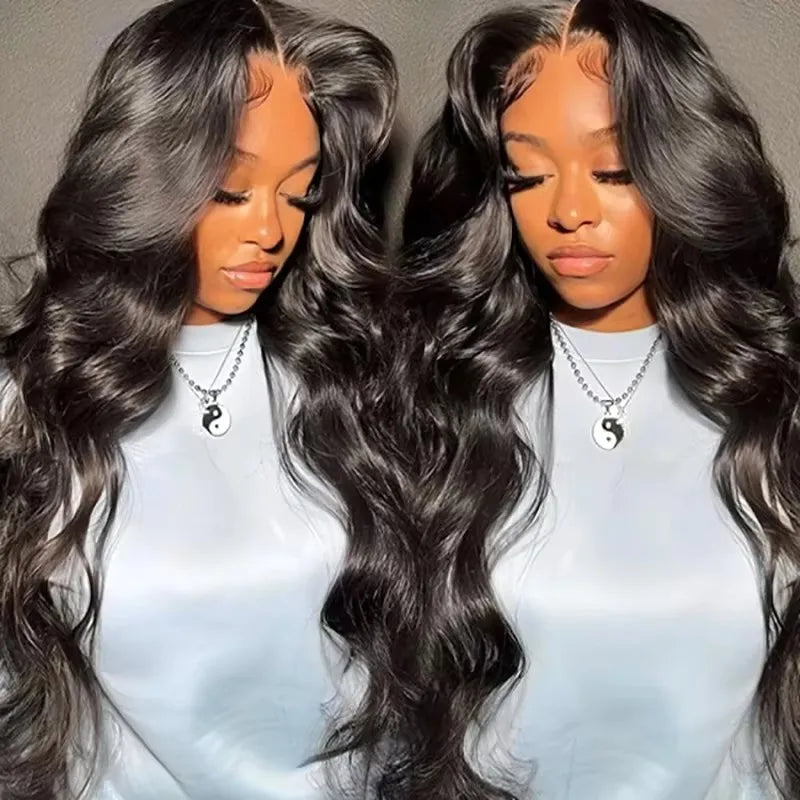 180% Density Brazilian Human Hair HD Lace Front Wig – 13x4 Pre-Plucked Transparent Lace, Bleached Knots, Natural Hairline