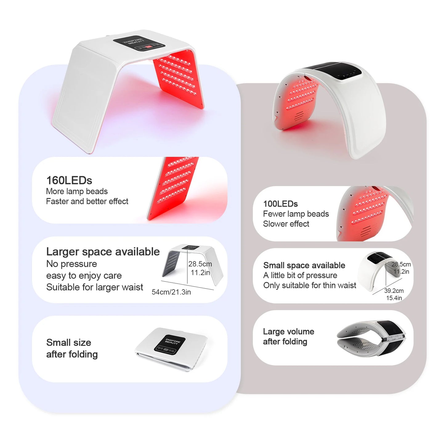 7-Color LED Photon Therapy Machine | Foldable Skin Care Device | Facial & Body Beauty Light Treatment Tool