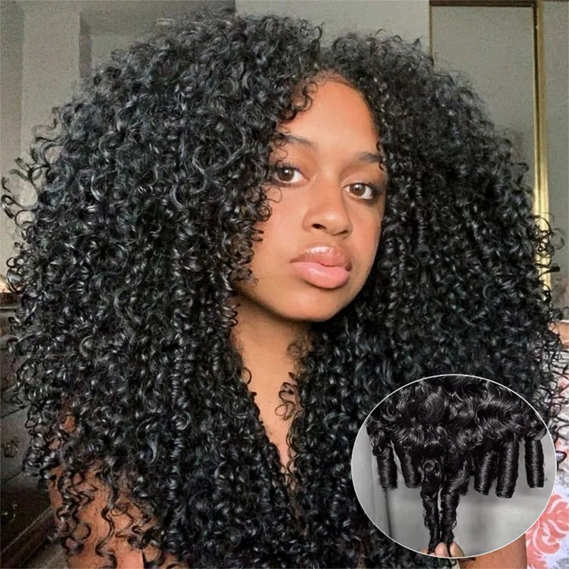 300% Density Burmese Curly 100% Human Hair Half Wig, 4C Afro Kinky Curly 3-in-1 Wig for Women
Premium Style