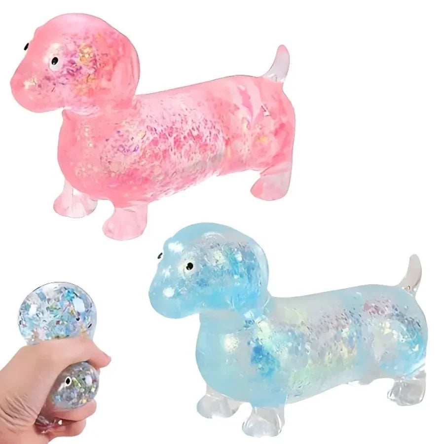 SquishPaws™ Sparkling Dachshund Slow-Rising Fidget Toy