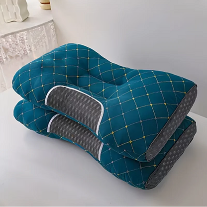 Ergonomic Contour Design • Adjustable Height • Premium Pillow Core • All-Season Comfort