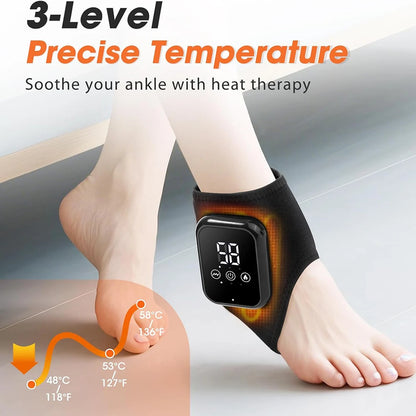 Heated Ankle Brace Set | 2PCS | USB Rechargeable | 3 Heat Levels & Vibration Modes | Foot Comfort Wraps