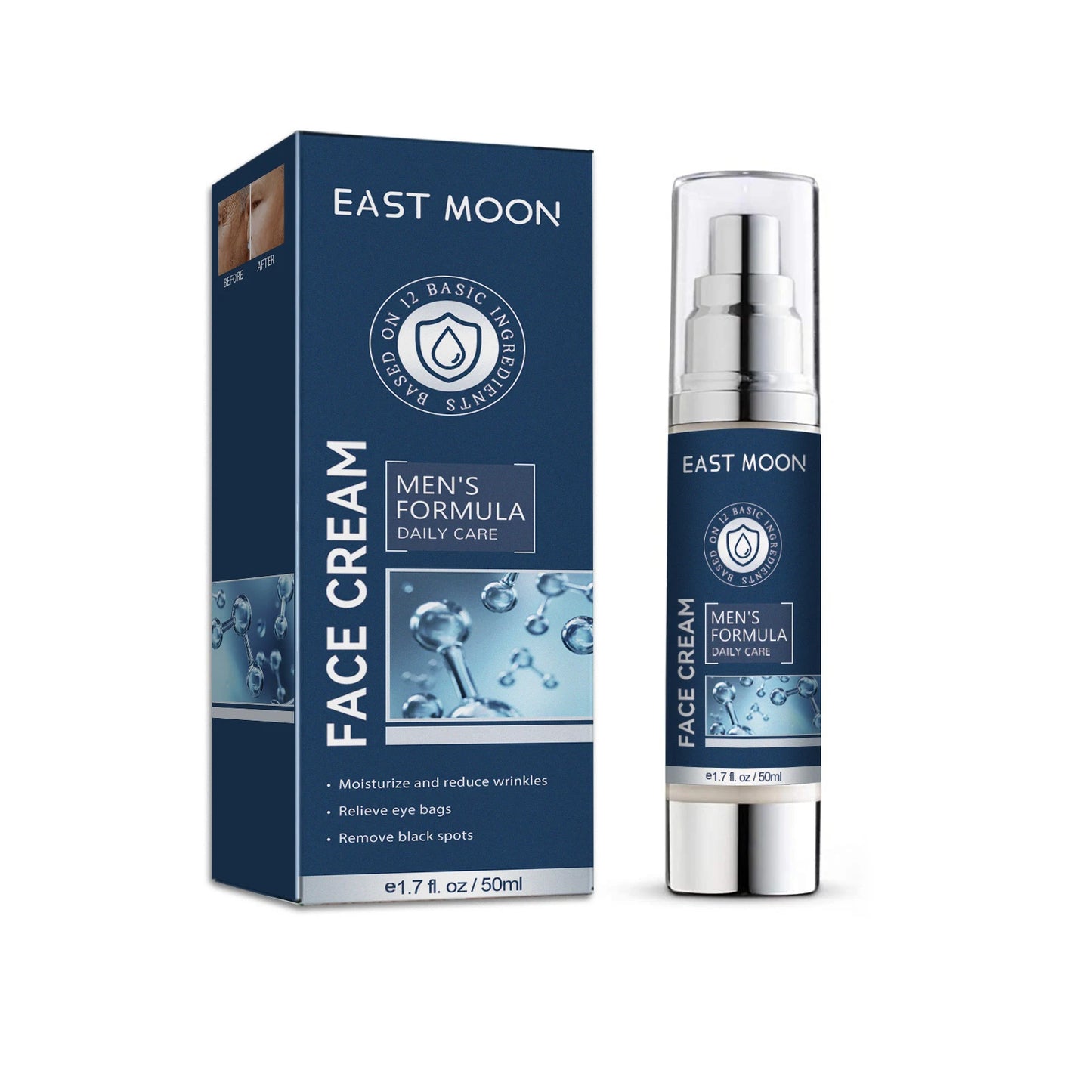 Men's 6-in-1 Face Cream | 50ml | Lightweight Daily Moisturizer | Non-Greasy Formula