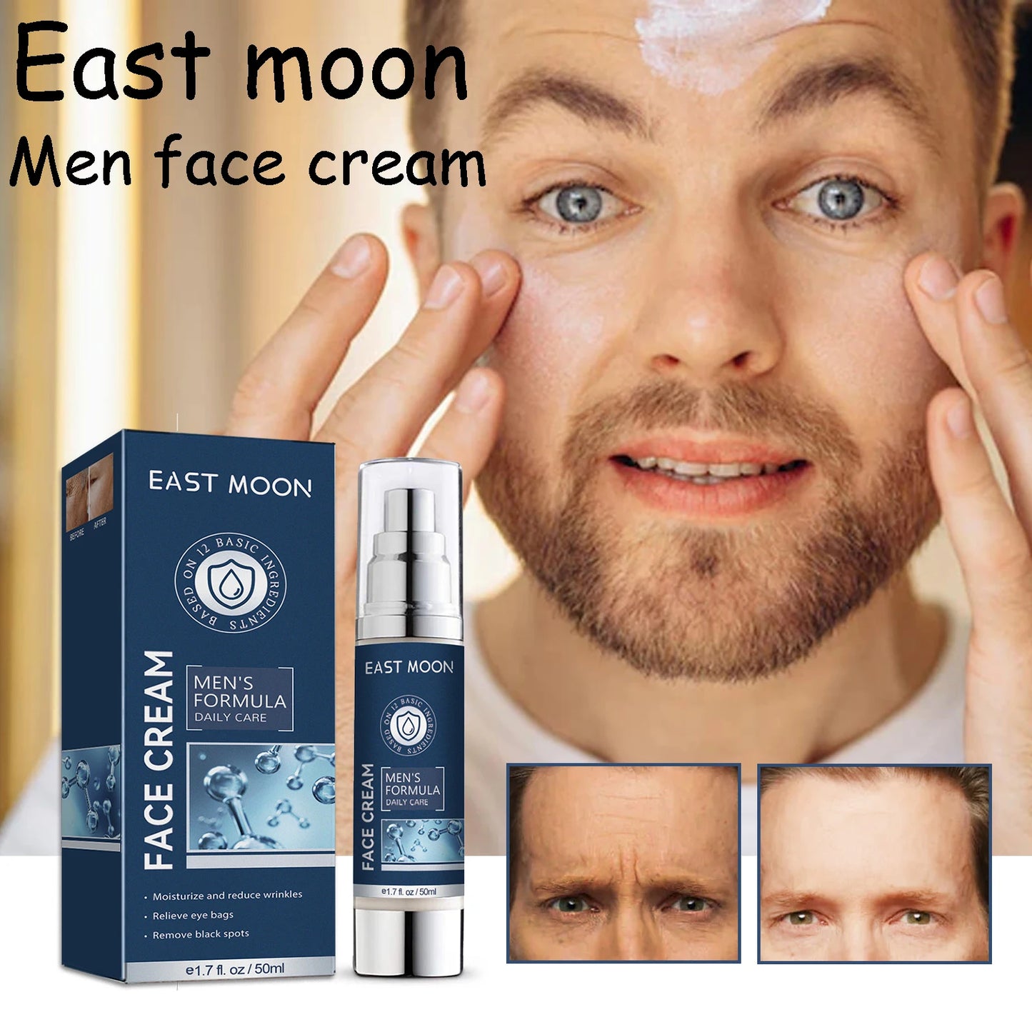 Men's 6-in-1 Face Cream | 50ml | Lightweight Daily Moisturizer | Non-Greasy Formula