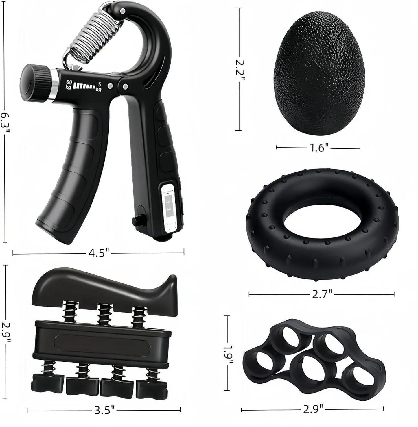 GripForce™ Hand Strength Trainer Kit – Complete Grip & Forearm Workout Set