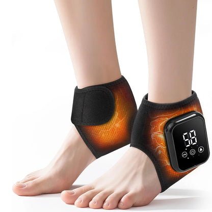 Heated Ankle Brace Set | 2PCS | USB Rechargeable | 3 Heat Levels & Vibration Modes | Foot Comfort Wraps