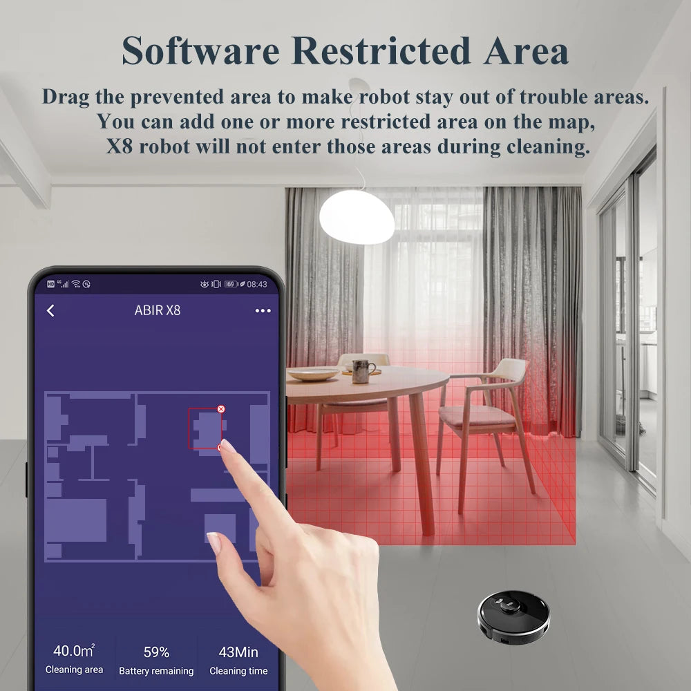ABIR X8™ Smart Robot Vacuum – Advanced Laser Navigation Series