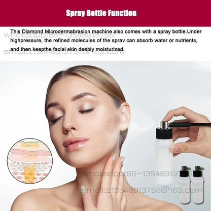 3-in-1 Diamond Microdermabrasion Machine with Diamond Tips, Facial Care Device for Personal Home Use
