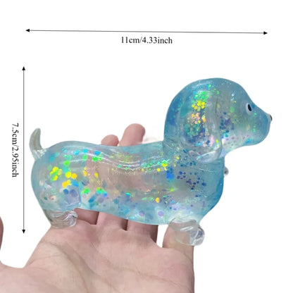 SquishPaws™ Sparkling Dachshund Slow-Rising Fidget Toy