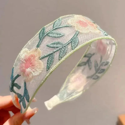 BloomGrace™ Embroidered Chiffon Floral Headband Collection – 3 Piece Set
