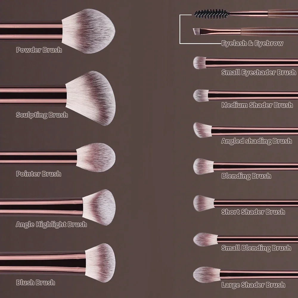 LuxeBlend™ 13-Piece Professional Makeup Brush Collection