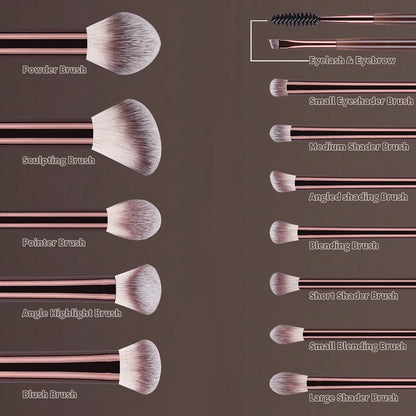 LuxeBlend™ 13-Piece Professional Makeup Brush Collection