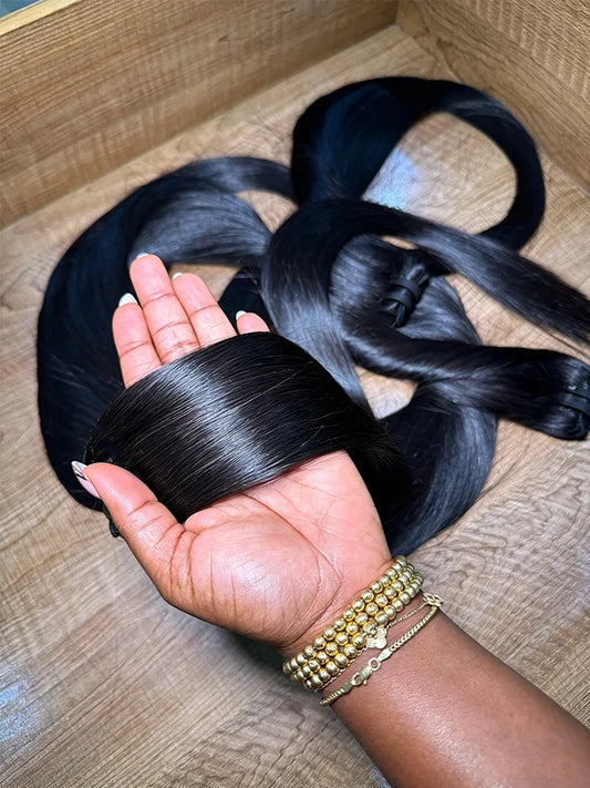 15A Brazilian Virgin Hair Bundles | Bone Straight | Unprocessed Human Hair | Natural Black | 26–30 Inch