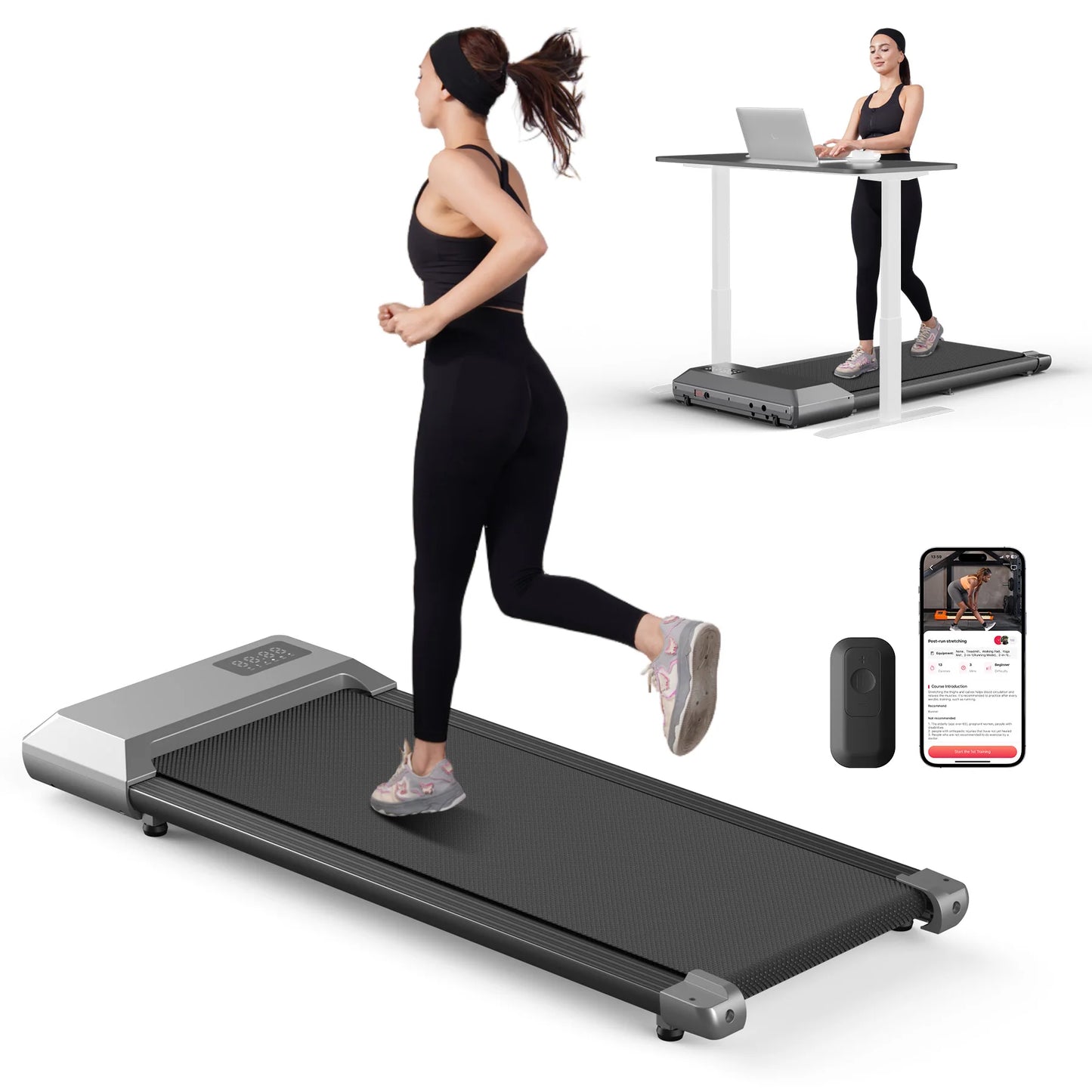2-in-1 Folding Treadmill for Home Use, 2.5HP Walking and Running Machine with LCD Display, 300 lb Weight Capacity for Indoor Fitness and Exercise