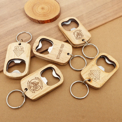 CraftKey™ Wooden Bottle Opener Keychain – Personalized Gift Collection