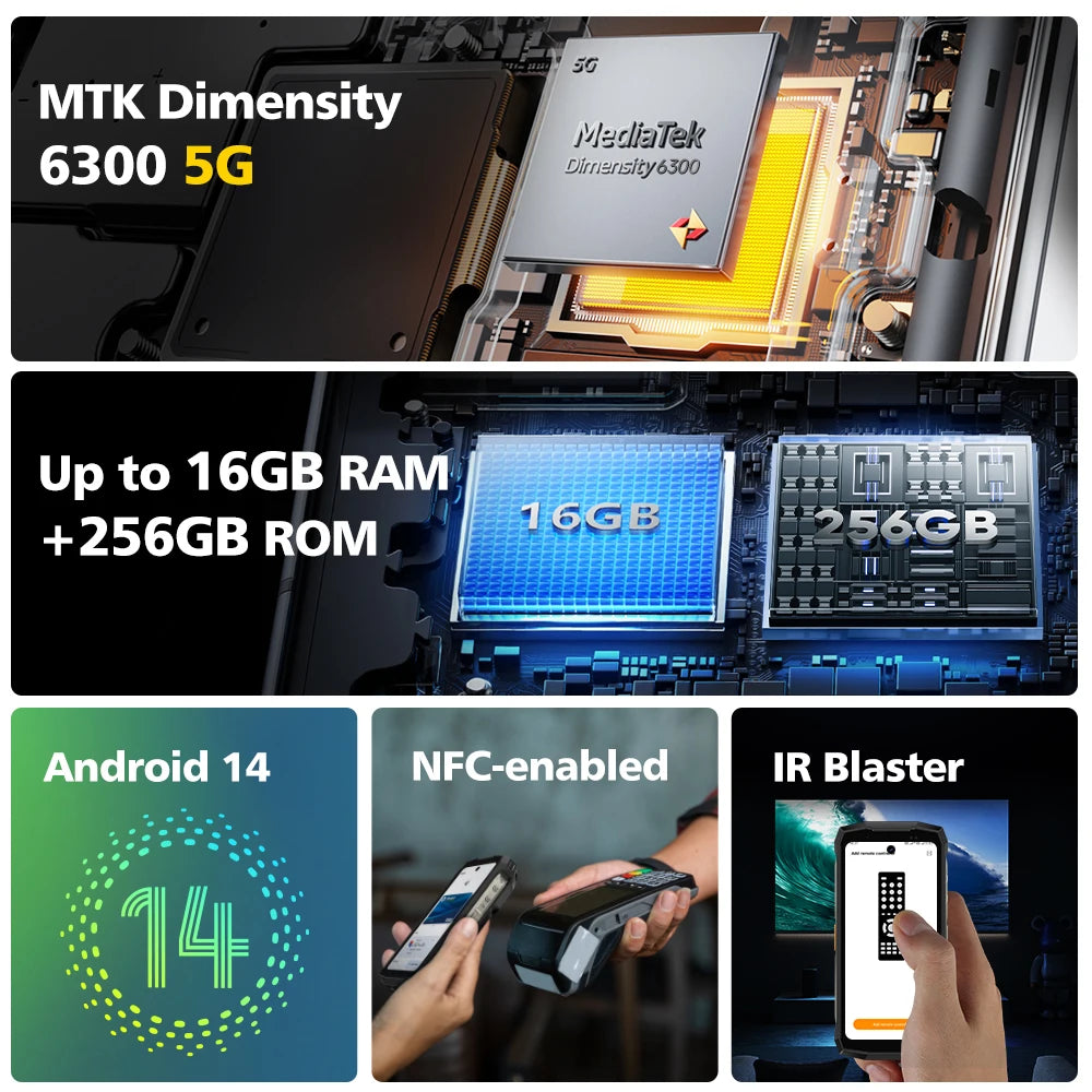 Ulefone Armor Mini 20 Pro 5G Rugged Smartphone | 4.7" Display | 64MP Night Camera | 6200mAh Battery | Android 14