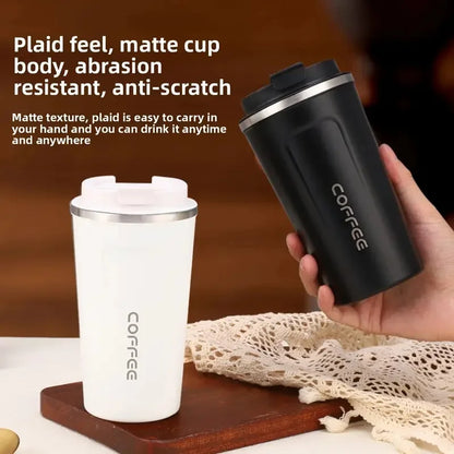 Coffee Travel Mug, Leakproof Stainless Steel Insulated Thermos Cup, Reusable Double-Wall Tumbler with Matte Finish for Coffee, Tea, Office, Travel & Commuting