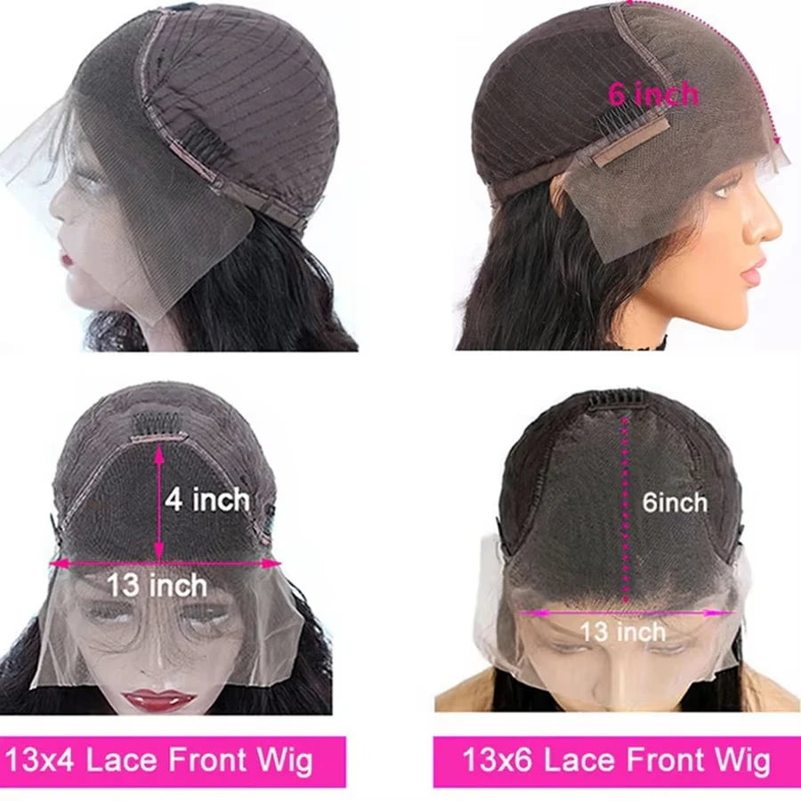 Natural Black Body Wave Human Hair Lace Front Wig | 180% Density | Pre-Plucked HD Transparent Lace Frontal