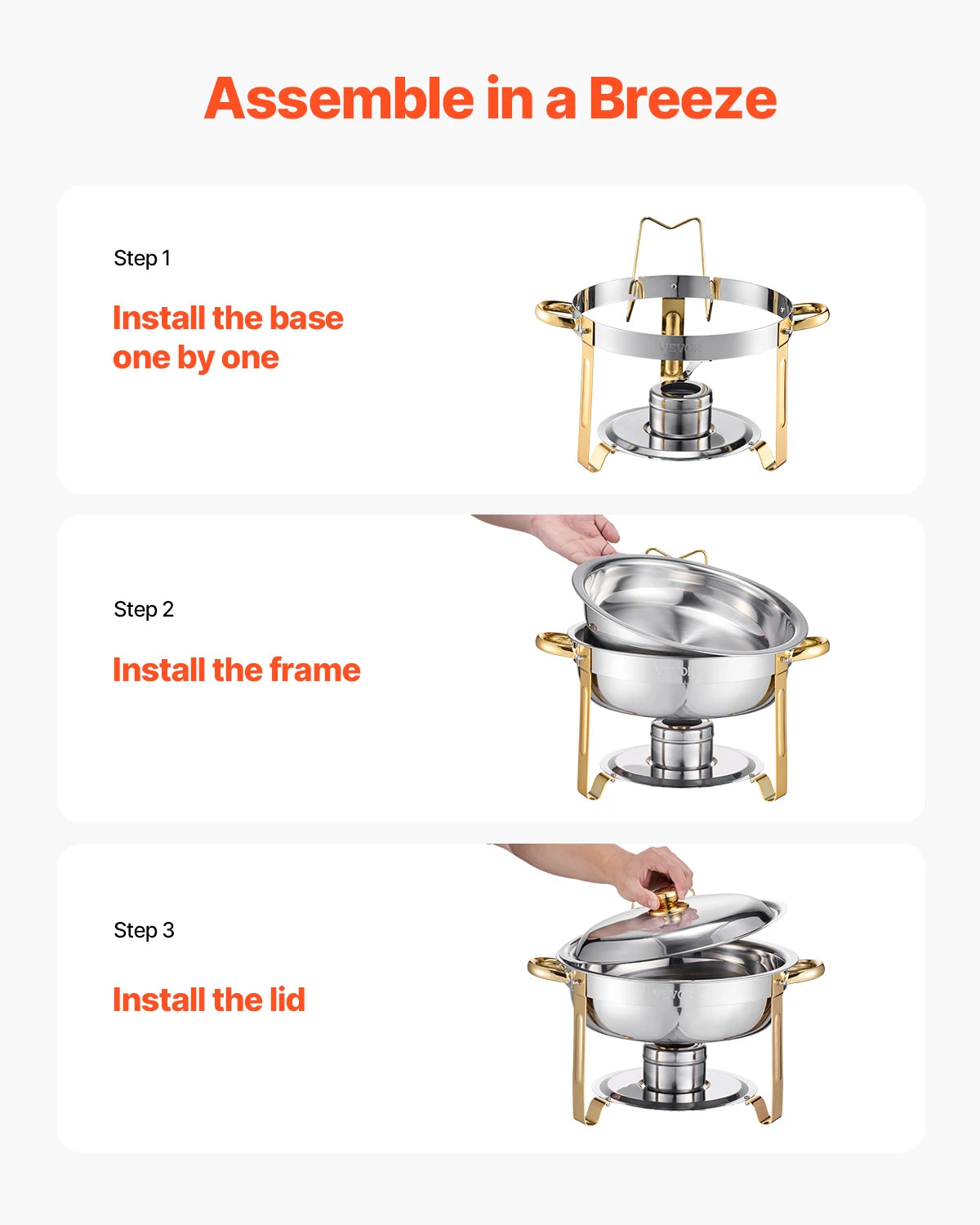 SucceBuy 4-Pack Stainless Steel Chafing Dish Buf
