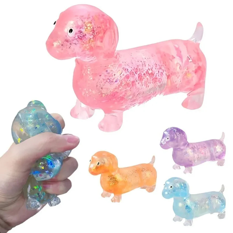 SquishPaws™ Sparkling Dachshund Slow-Rising Fidget Toy