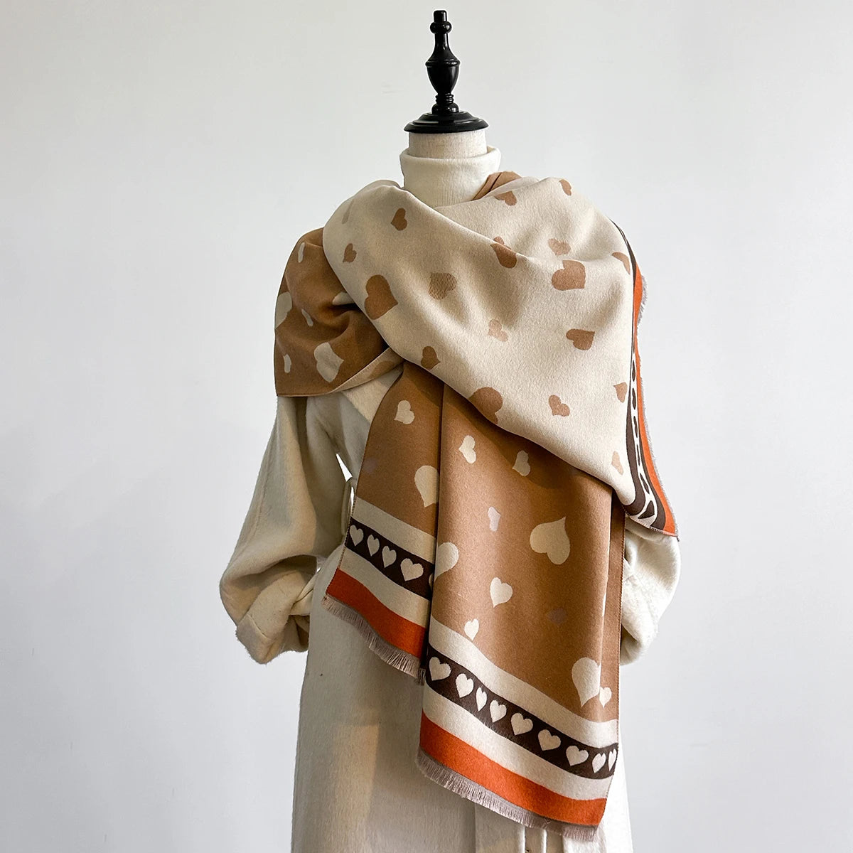 Women's Faux Cashmere Pashmina Shawl | Soft Winter Scarf | Elegant Wrap & Poncho