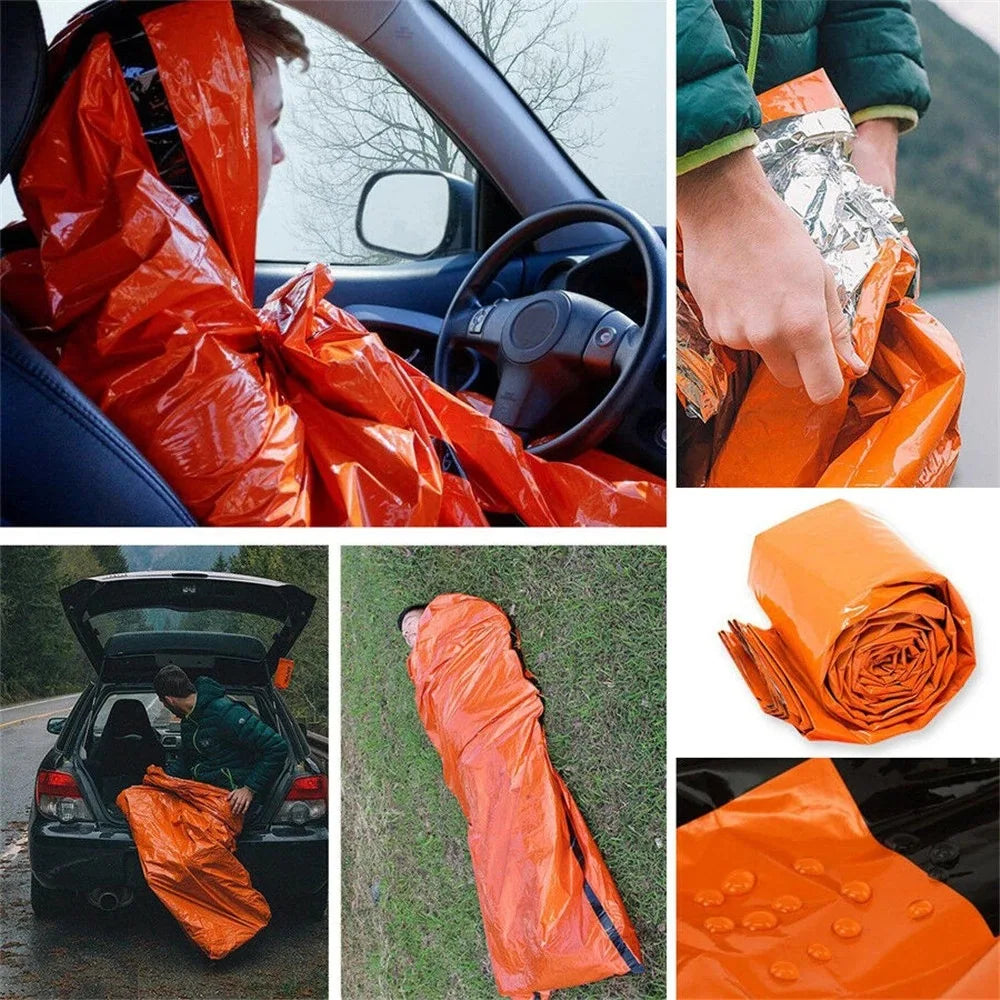 Emergency Survival Sleeping Bag | Waterproof Thermal Mylar Blanket | Outdoor Camping & Rescue Gear