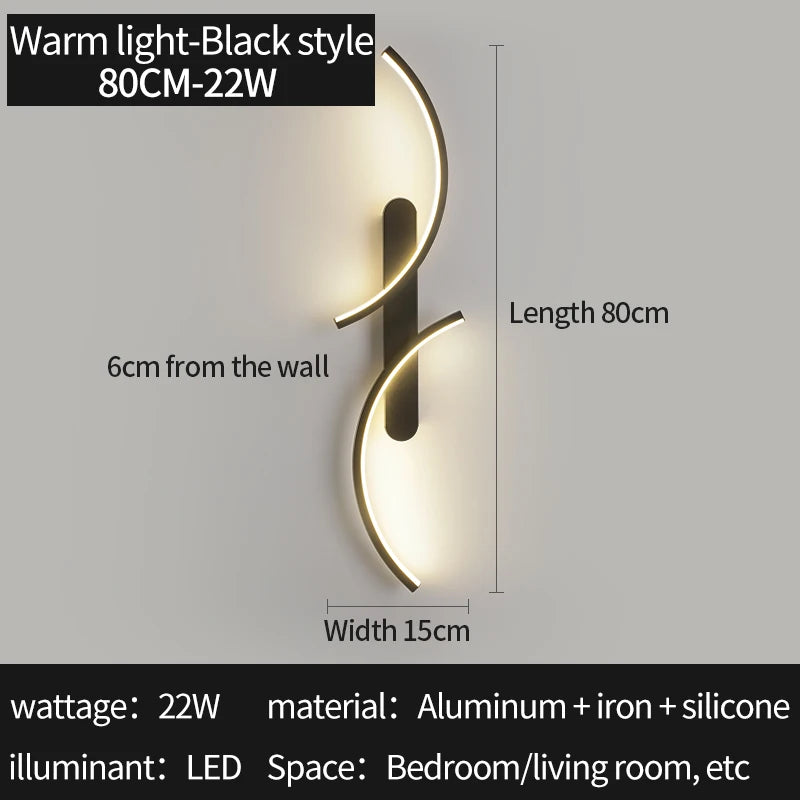 Modern C-Shaped LED Wall Sconce | Minimalist Wall Lamp for Living Room, Bedroom, Hallway & Office