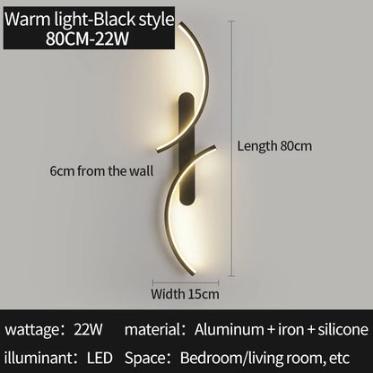 Modern C-Shaped LED Wall Sconce | Minimalist Wall Lamp for Living Room, Bedroom, Hallway & Office