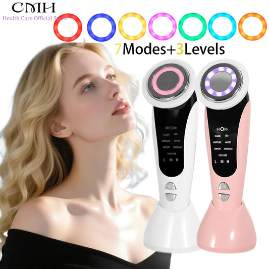7-in-1 Facial Massager | LED Light Therapy | Blackhead Removal | Electrode Head | Deep Cleansing