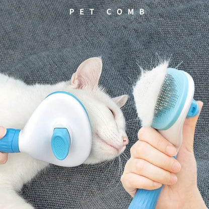 Stainless Steel Pet Grooming Comb | Detangling & De-Shedding Brush for Long-Haired Dogs and Cats