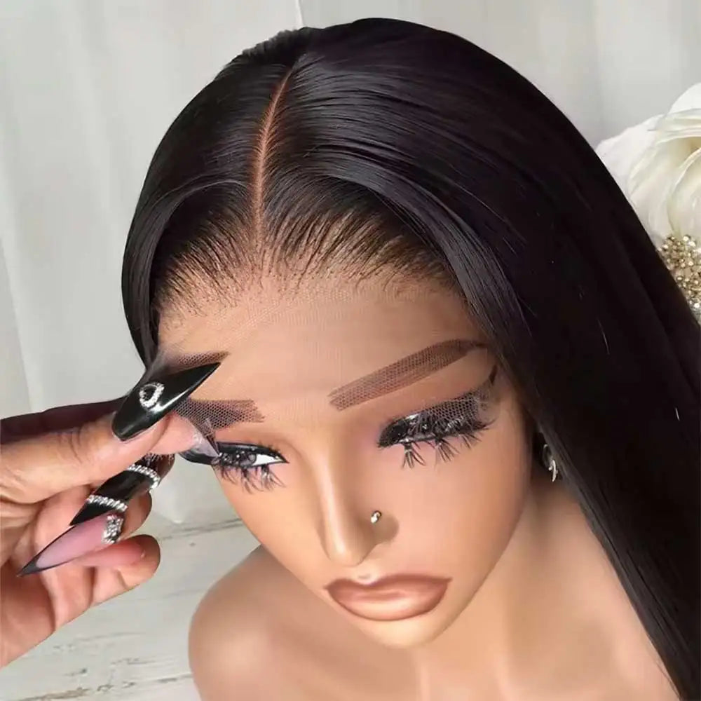 40-Inch 613 Blonde Human Hair Lace Front Wig for Women, 13x6 Transparent HD Lace Frontal Wig, Pre-Plucked Straight Style, Natural Hairline, Full-Length Long Wig