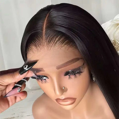 40-Inch 613 Blonde Human Hair Lace Front Wig for Women, 13x6 Transparent HD Lace Frontal Wig, Pre-Plucked Straight Style, Natural Hairline, Full-Length Long Wig