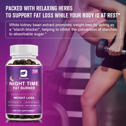 BEWORTHS Nighttime Wellness Capsules | 120 Count | Weight Management Support Formula