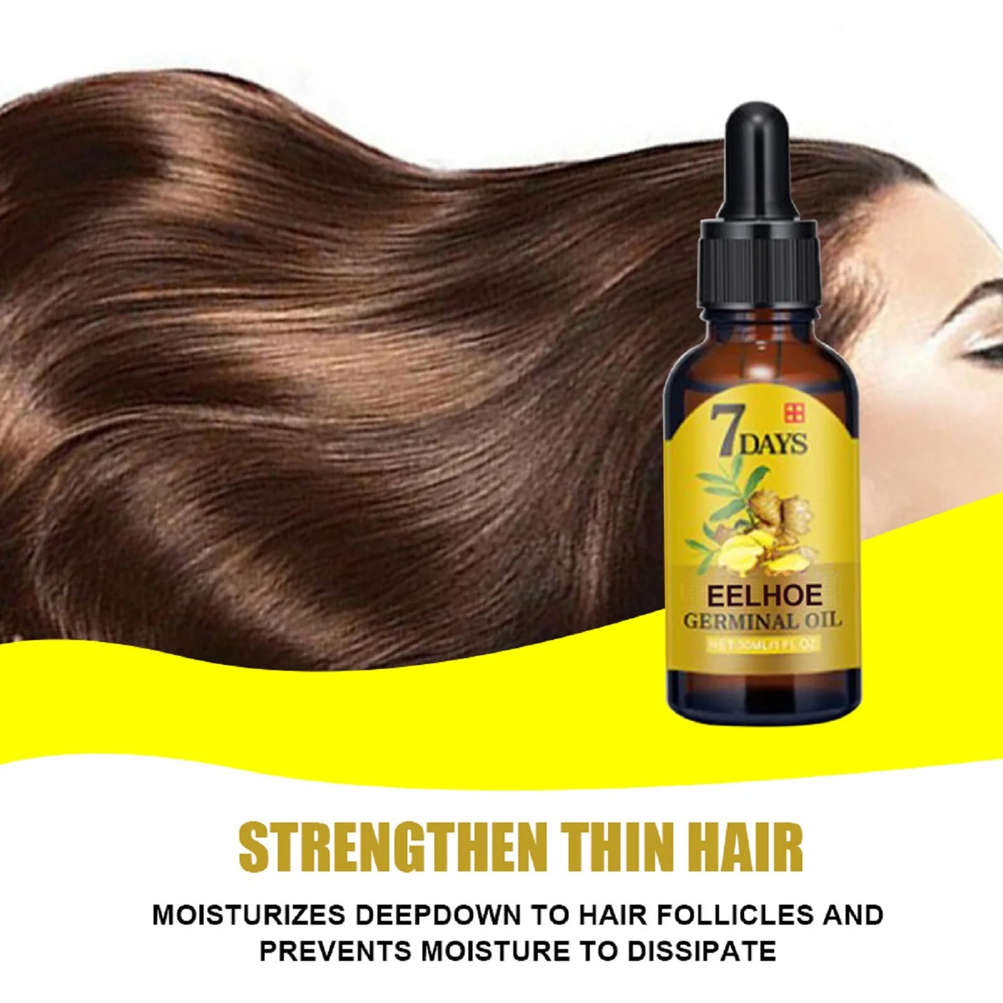 EELHOE Ginger Hair Oil | 20ml | Nourishing Scalp & Hair Care for Women and Men