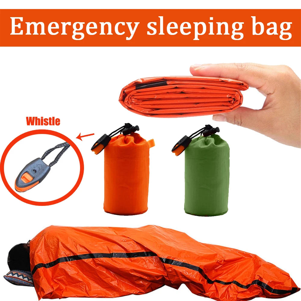 Emergency Survival Sleeping Bag | Waterproof Thermal Mylar Blanket | Outdoor Camping & Rescue Gear
