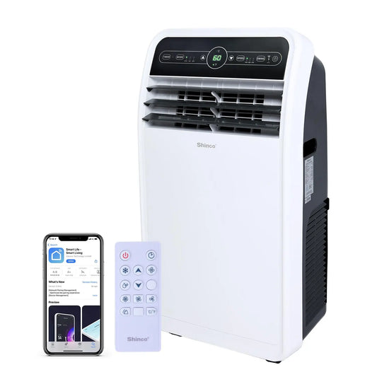 Shinco™ 12,000 BTU Smart Portable Air Conditioner – Wi-Fi Climate Control