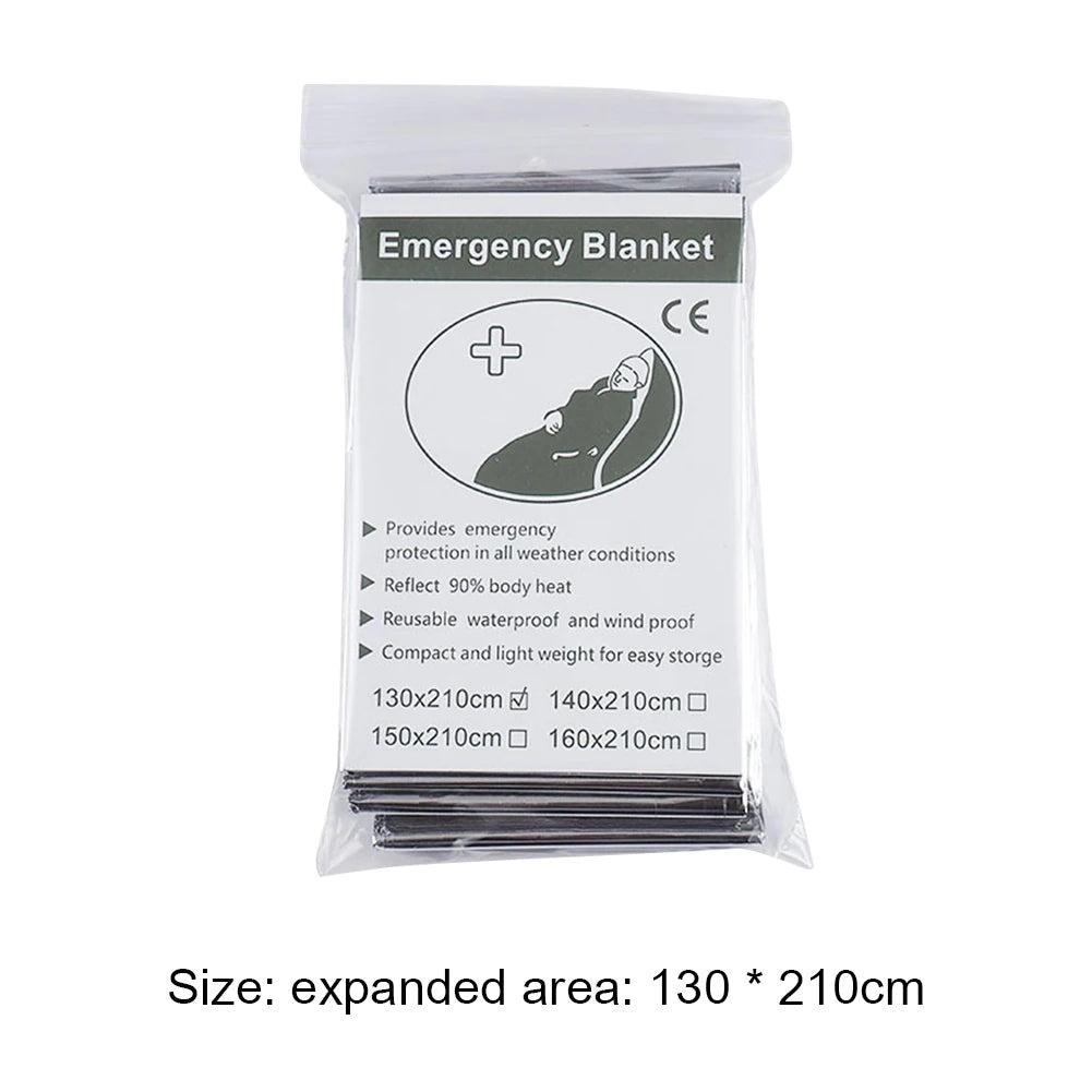 Emergency Survival Blanket Set | Thermal Foil Mylar Blanket | Windproof & Waterproof for Camping and Rescue