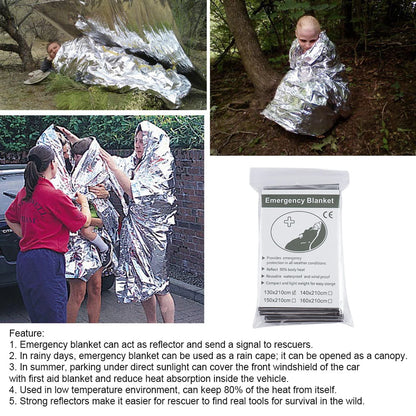 Emergency Survival Blanket Set | Thermal Foil Mylar Blanket | Windproof & Waterproof for Camping and Rescue