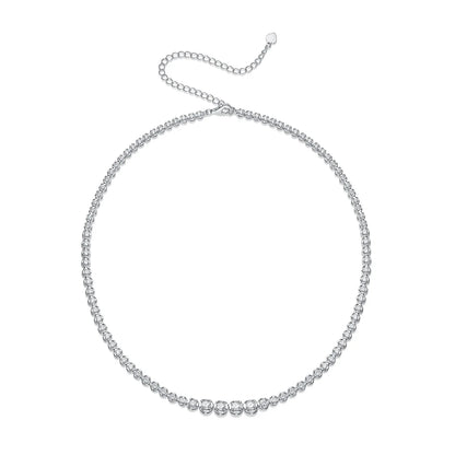 LYEE CYEE 925 silver moissanite necklace 4mm casual fashion light luxury women's senior gift with certificate authentication
