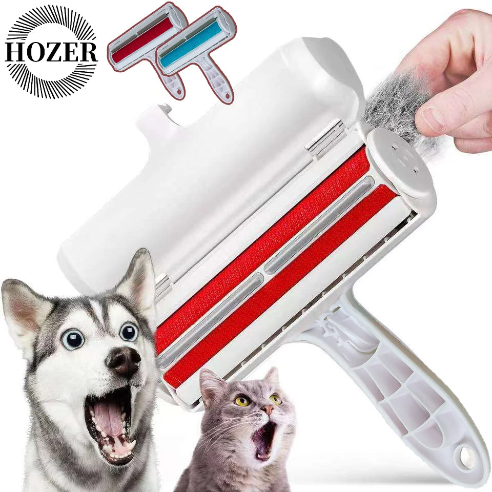 Pet Hair Removal Kit for Cats and Dogs, Reusable Self-Cleaning Lint Roller and Grooming Mitts for Furniture, Sofa, Carpet & Clothing