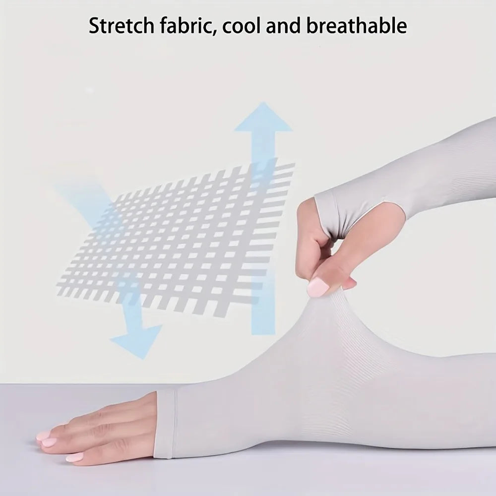 Ice Silk Sun Protection Arm Sleeves | UV Resistant Cooling Sleeves for Outdoor Comfort & Sports