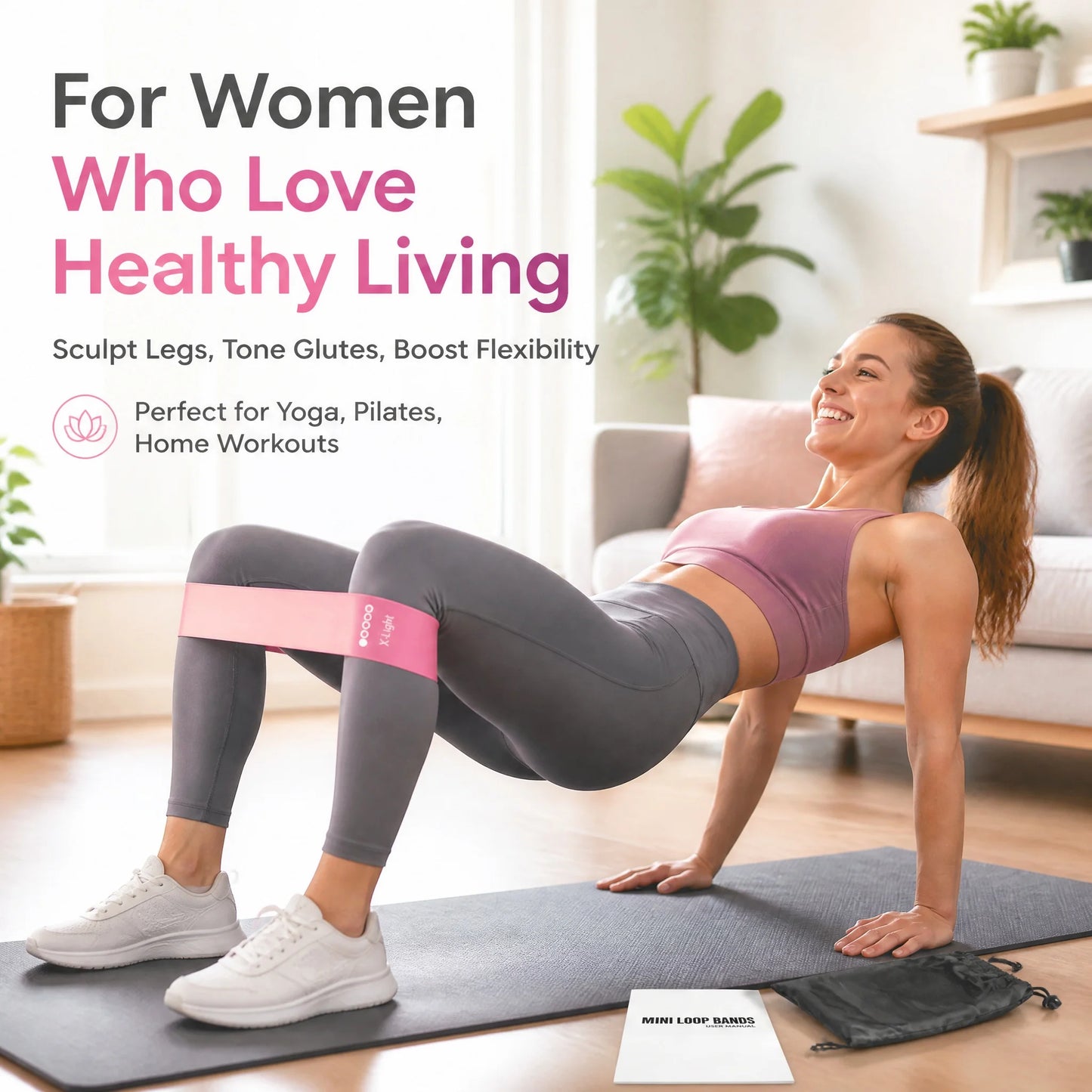 TPE Resistance Bands Set | 5 Resistance Levels | Non-Slip Booty Bands for Lower Body Training & Fitness