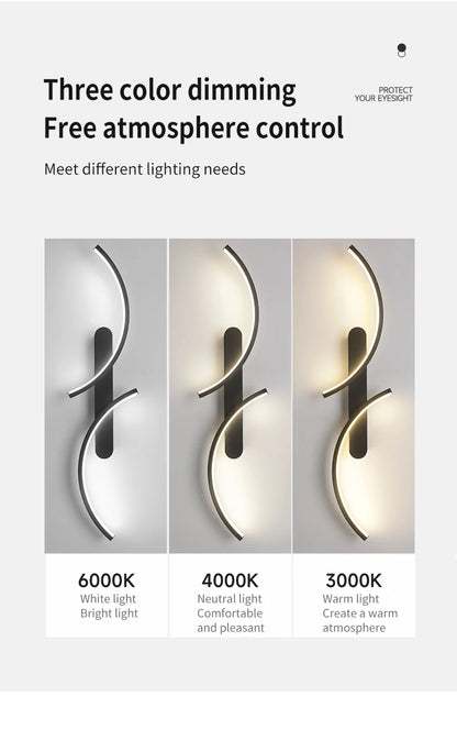 Modern C-Shaped LED Wall Sconce | Minimalist Wall Lamp for Living Room, Bedroom, Hallway & Office