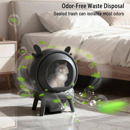 65L Smart Self-Cleaning Cat Litter Box | App Controlled | Odor Control | Dual Safety System