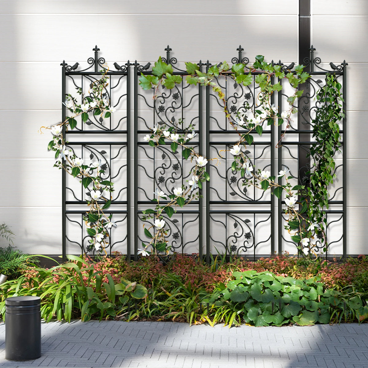 71-Inch Garden Trellis | Tall Black Metal Lattice | Outdoor Plant Support | Yard & Garden Décor
