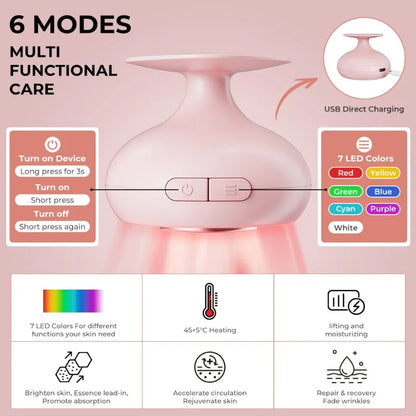 LumiGlow™ 7-Color LED Facial Care Device – Advanced Skincare Massager