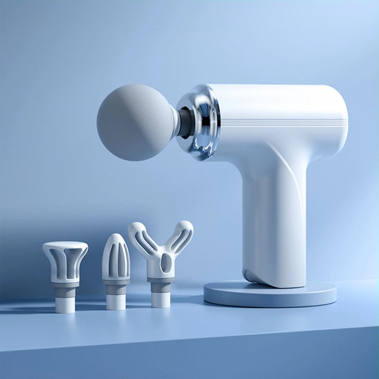 Portable Percussion Massage Gun | 6 Speed Levels | 4 Interchangeable Massage Heads | Deep Tissue Muscle Massager