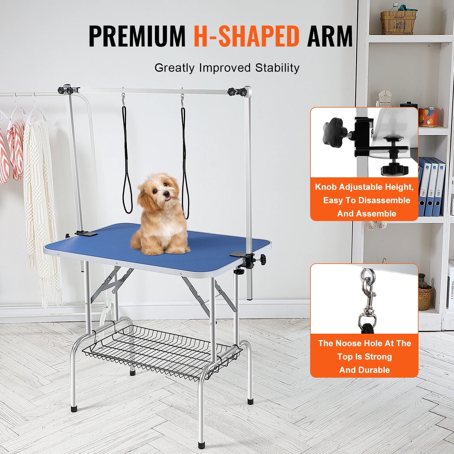 SucceBuy™ Professional Pet Grooming Station – Foldable Table with Dual Grooming Arms