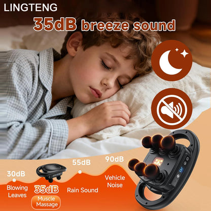 LINGTENG Deep Tissue Massage Gun | 6 Massage Heads | 9 Intensity Levels | 4 Massage Modes | Handheld Percussion Massager